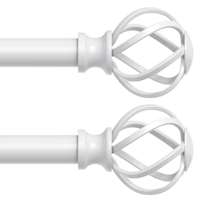2 Pack White Curtain Rod 36-88 Inch, Adjustable Curtain Rods for Windows - color: White, size: 36"-88"|2 Pack