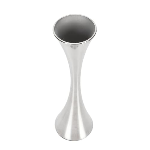 Stainless Steel Vase, Elegant Modern Round Mouth European Style Metal Flower Holder, with Unique Personality for Living Room Dining Table Decor