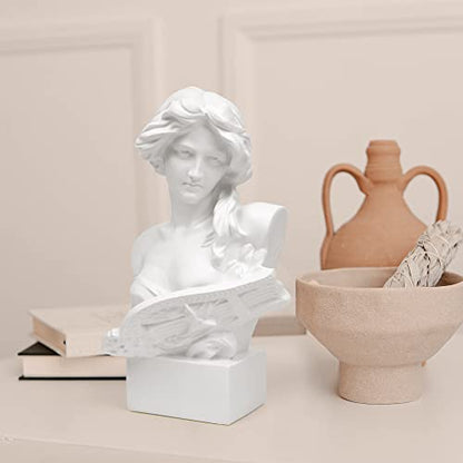 Norrclp Greek Statue of Musical Goddess, 11.8in Classic Roman Head Bust - color: Goddess-11.8in