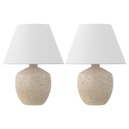 JONATHAN Y Myron 18" Concrete Effect Table Lamp, Cream, Set of 2 - color: Cream