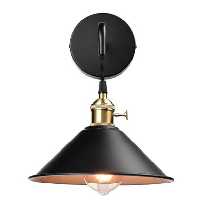 Hanging Height Adjustable Wall Sconce, Black 2-Pack - color: Plug in Black*2Pcs