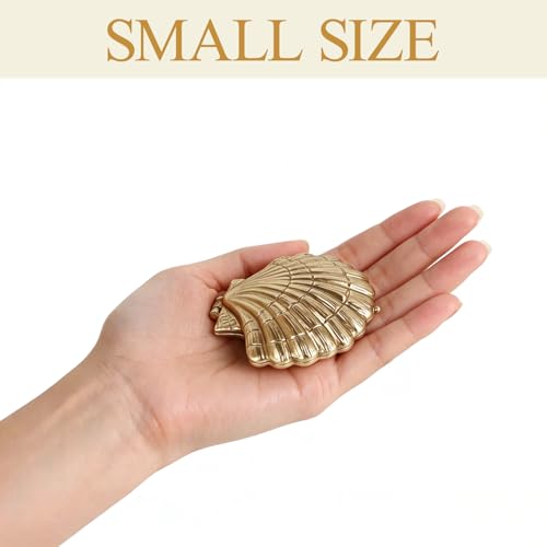 NIKKY HOME Gold Seashell Trinket Jewelry Box, Mini Ring Storage Organizer