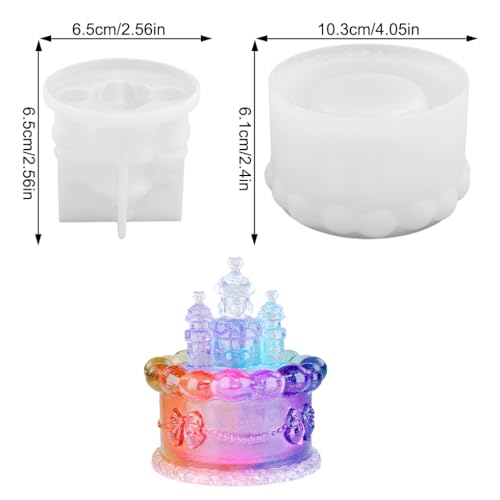 Castle Resin Jar Mold with Lid, 3D Trinket Box Silicone Storage Box Moulds Epoxy Casting Mold for DIY Jewelry,Candle Holder,Home Decor,Candy Container