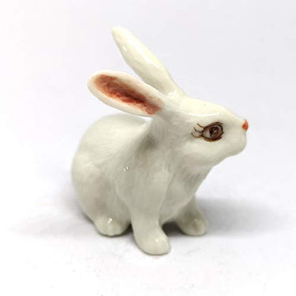 Handmade Ceramic White Rabbit Figurine, Easter and Shelf Decor
