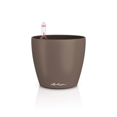 Lechuza Classico Color 28 Nutmeg, Self-Watering Round Planter, D11 H10.2 in - color: Nutmeg Matte, style: 28