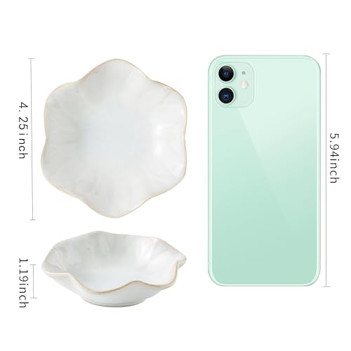 BEUNAIZER Jewelry Dish Tray, Ring Dish, Ceramic Trinket Tray, Key Bowl - color: Milky White