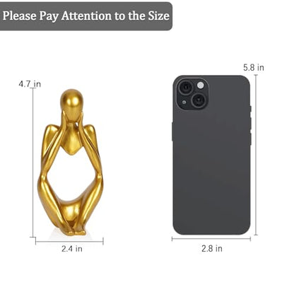 Sandstone Resin Thinker Statue Style Abstract Sculpture, Gold, Focus - color: Small Gold, size: Focus 1pc