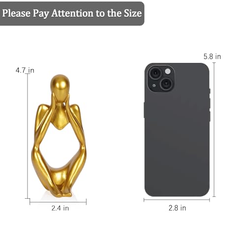 Sandstone Resin Thinker Statue Style Abstract Sculpture, Gold, Focus - color: Small Gold, size: Focus 1pc