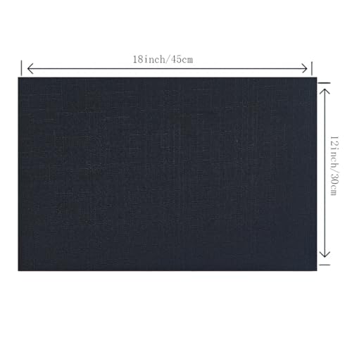 Placemats Set of 6 for Dining Table,Woven Cloth Washable placemats, Table Mats for Dining Table 12"x18"(Black) - color: Black Plain, size: 6 pcs