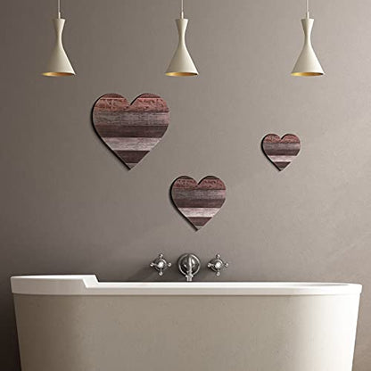 Jetec 3 Pcs Wood Heart Wall Decor Farmhouse Plaque, Classic - style: Classic