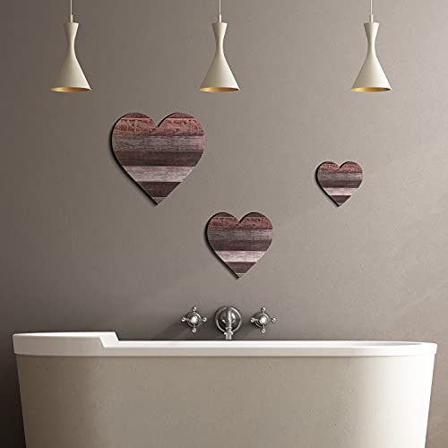 Jetec 3 Pcs Wood Heart Wall Decor Farmhouse Plaque, Classic - style: Classic