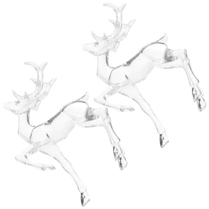 HOMSFOU 2pcs Tabletop Reindeer Decor Christmas Elk Figurines for Holiday Party for Home and Office Decoration Unique Window Display Deer Statues (Pack of 2) - size: 18.50X12.00X4.00CM (Pack of 2)