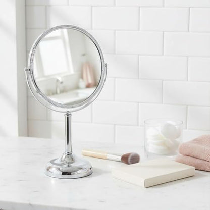 JERDON 6" Tabletop Makeup Mirror - 10X Magnification - Chrome - JP910CB - color: Chrome