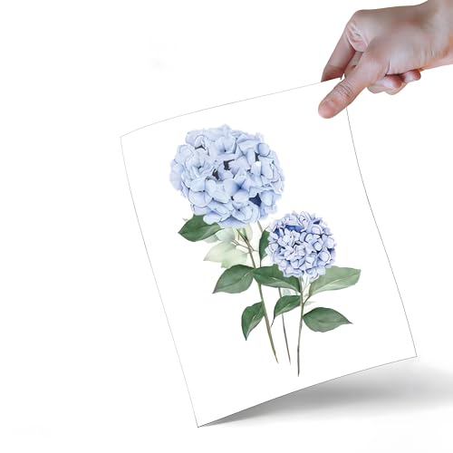 Hydrangea Wall Art Set of 3, Blue Floral Canvas Posters Print Picture, Blue Watercolor Botanical Wall Decor, Modern Minimalist Botanical Room Decor, for Living Bedroom Gallery Decor 16x24in Unframed - color: Blue Hydrangea Posters, size: 16x24 in