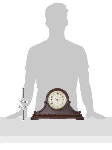 Mantel Clocks, Battery Operated, Silent Wood Table Clock with Westminster Chimes On The Hour, Solid Wooden Shelf Chiming Mantle Clock, 9" x 16" x 3" (Walnut - Arabic Numerals) - color: Walnut - Arabic Numerals
