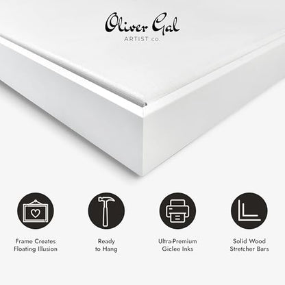 The Oliver Gal Artist Co. Abstract Wall Art Canvas - size: 24"L x 16"W, style: White Frame