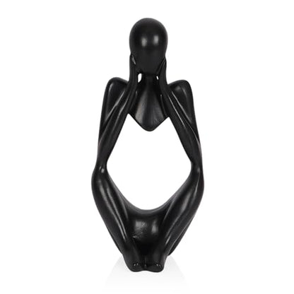 Sandstone Resin Thinker Statue Style Abstract Sculpture, Black, Focus - color: Small Black, size: Focus 1pc
