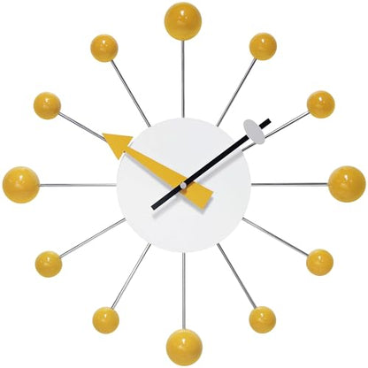 Infinity Instruments LTD. Orb Spoke Starburst Wall Clock, Saffron, 15" - color: Saffron