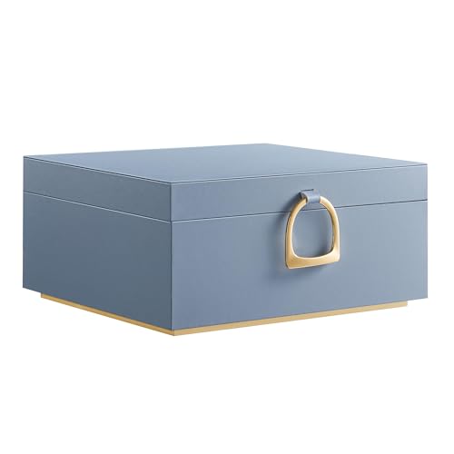 SONGMICS 2-Layer Jewelry Box with Handle, Removable Tray, Floating Effect - color: Misty Blue