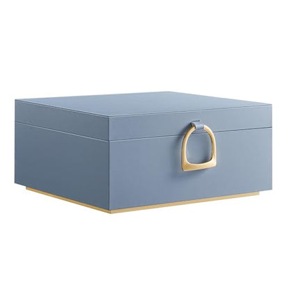 SONGMICS 2-Layer Jewelry Box with Handle, Removable Tray, Floating Effect - color: Misty Blue