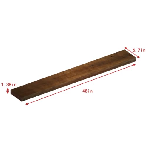 foxsky 48 Inch Long Walnut Floating Shelves for Wall, Solid Wood Shelf - color: Walnut, size: 48 inch