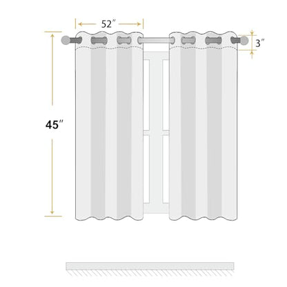ChrisDowa Dark Green Blackout Curtains 45 Inches Long 2 Panels for Bedroom - color: Dark Green, size: 52"W x 45"L (Pack of 2)