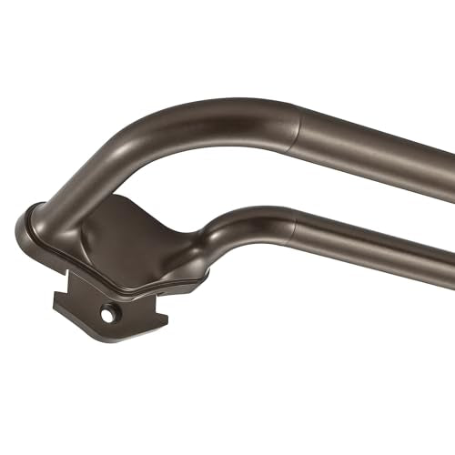 Dark Bronze Double Curtain Rods For Windows 36-72 Inch,Heavy Duty Double Curtain Rod with Aluminum Finials and Bracket,Adjustable Double Window Rods For Blackout Or Room Darkening Panels - color: Dark Bronze, size: 36-72"