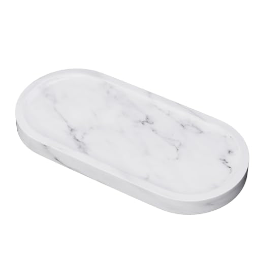 Decorative Trays with Natural Patterns,9.8x4.7x0.7in,Carrara White - color: Carrara White