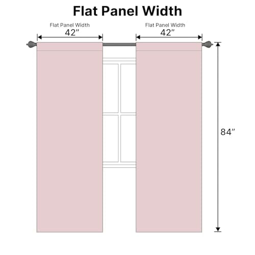 H.VERSAILTEX Blackout Curtains Thermal Insulated Window Treatment Panels Room Darkening Blackout Drapes for Living Room Back Tab/Rod Pocket Bedroom Draperies (2 Panels, Baby Pink, 42 x 84 Inch) - color: Baby Pink, size: 42"W x 84"L (Pack of 2)