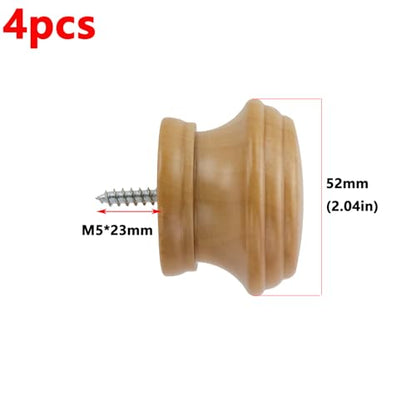 Antrader Finials for Curtain Rods,Wood Curtain Rod Finial,4Pcs - color: Wood Color-4Pcs