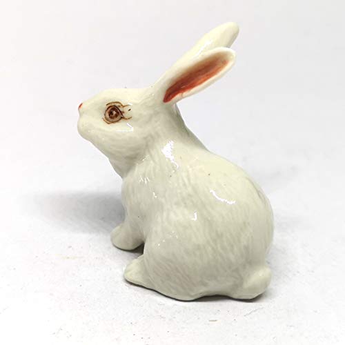 Handmade Ceramic White Rabbit Figurine, Easter and Shelf Decor
