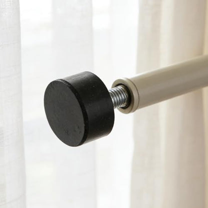 2 Pcs End Cap Replacement Finials, Screw on Curtain Rod End Caps, Cylindrical Drapery Rod Finials, Black Drapery Round Curtain Rods Finial for 6mm Curtains Rods ﻿