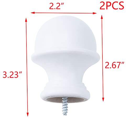 T Tulead Wooden Curtain Rod Brackets, 1.14-Inch, 2PCS White - color: White-2pcs