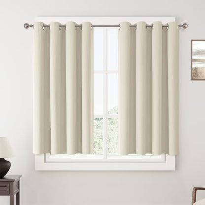 ChrisDowa Birch Blackout Curtains 45 Inches Long 2 Panels for Bedroom - color: Birch, size: 52"W x 45"L (Pack of 2)