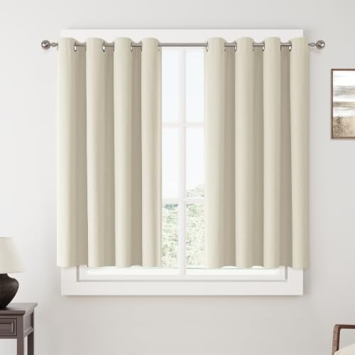 ChrisDowa Birch Blackout Curtains 45 Inches Long 2 Panels for Bedroom - color: Birch, size: 52"W x 45"L (Pack of 2)
