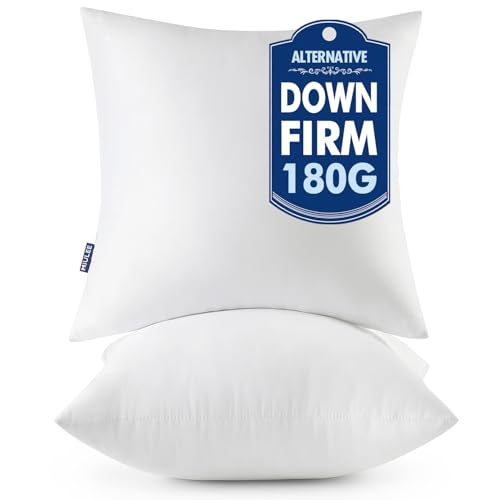 MIULEE 12x12 Throw Pillows Inserts 2 Pack, Decorative Pillows for Couch Bed - size: 12x12 Inch