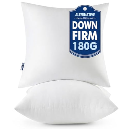 MIULEE 12x12 Throw Pillows Inserts 2 Pack, Decorative Pillows for Couch Bed - size: 12x12 Inch