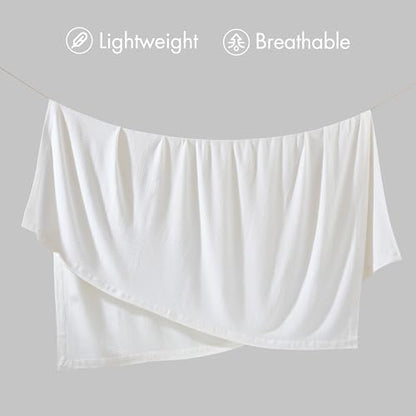 Madison Park Queen Blanket Egyptian Cotton Summer Cozy Full Size White - color: White, size: Full/Queen