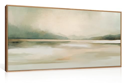 DRACIT Large Abstract Sage Green Pastel Framed Canvas Wall Art Set-20"x40" - color: Abstract Sage Green Pastel Wall Art, size: 40"L x 20"W