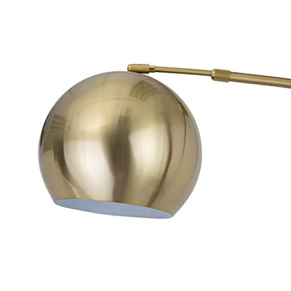 Major-Q Modern Standing Adjustable Floor Lamp with Metal Dome Shade & Marble Base for Living Room - Corner Light Arc Lamps for Bedrooms in Brass Gold Finish, 99-1023F