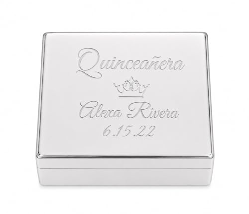 Cherished Moments Personalized Quinceañera Classic Rectangle Jewelry Box - color: Rectangle Quinceanera