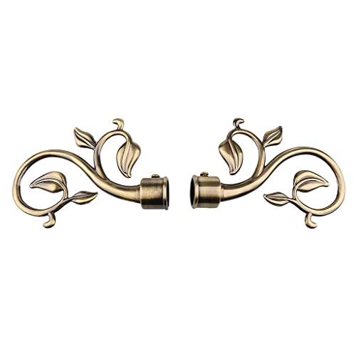 1 Pair Decorative Curtain Drapery Rod/Pole Finials Ends for 22mm Curtain Poles - Bronze, as described