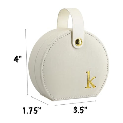 COLLECTIVE HOME Small Travel Jewelry Case for Women, Detachable Handle (k) - color: k