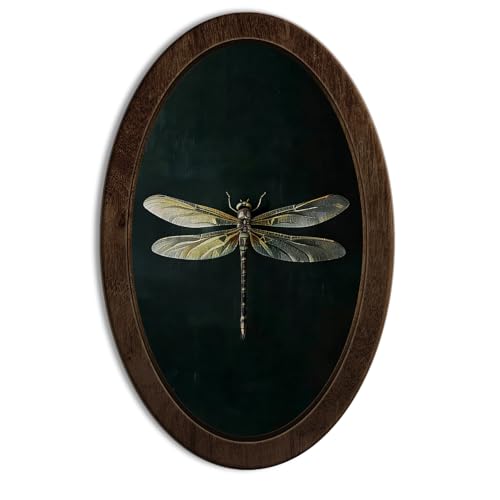 YZSLA Vintage Moody Dragonfly Framed Wall Art Decor,Farmhouse Decor - color: Dragonfly
