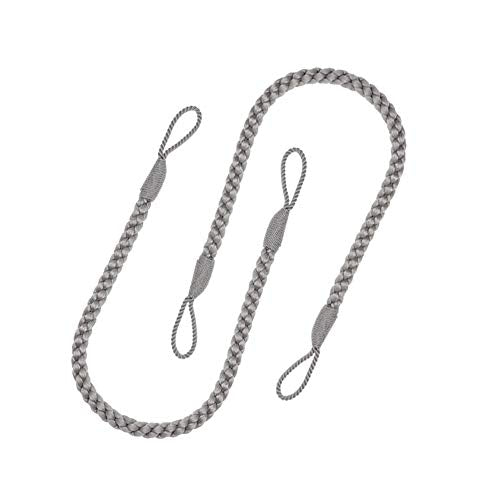 Curtain Tiebacks Ropes, 2pcs Decorative Handmade Tie Backs Curtain Holdbacks Holders Cord for Window Sheer Drapes Indoor Outdoor, Grey - color: Gray, size: 2pcs