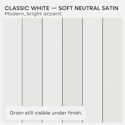 Homeforia 24 Inch Floating Shelves, High-End Solid Pine Wood, Set of 2 - color: Classic White - Soft Neutral Satin, size: 24 inch