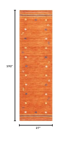 SAFAVIEH Himalaya Collection Runner - 2'3" x 16', Rust, Handmade Wool, Ideal for The Living Room, Bedroom, Dining Room (HIM563P-216) - color: Rust, size: 2'3" x 16' (Runner)