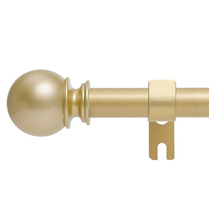 Gold Curtain Rods for Windows 28-48 Inch,5/8'' Adjustable Metal Curtain Rod - color: Gold, size: 28-48"(1 Pack)