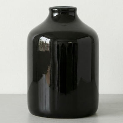 Sunddo Black Ceramic Vase, 8 Inch Large - color: Black, size: 8 inch