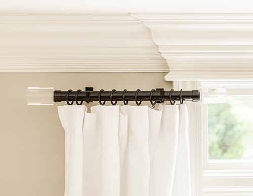 BlastHome® Luxury Adjustable Curtain Rod Brackets, Tuxedo Black - color: Tuxedo Black